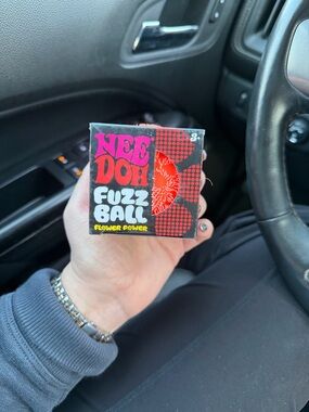 Nee Doh Fuzz Ball - Black & Red Pop Packaging